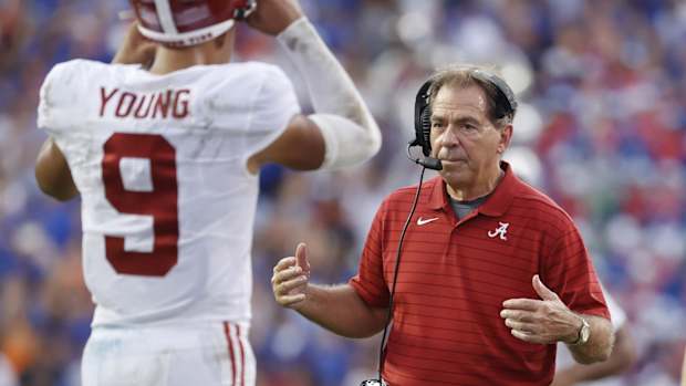 Nick Saban and Bryce Young